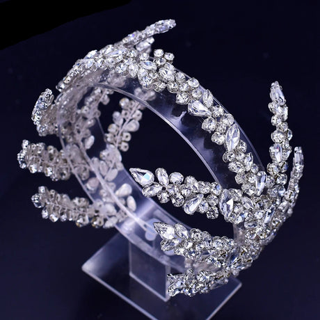 Silver Rhinestone Tiara Headdress Wedding Hair Accessories