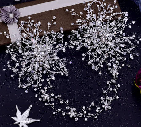 Silver Rhinestone Tiara Headdress Wedding Hair Accessories