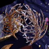 Gold Rhinestone Tiara Headdress Wedding Hair Accessories