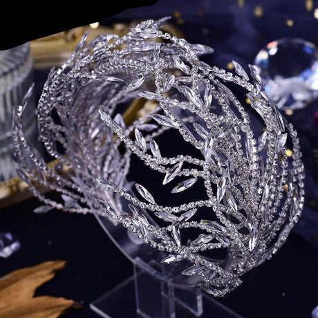 Silver Rhinestone Tiara Headdress Wedding Hair Accessories
