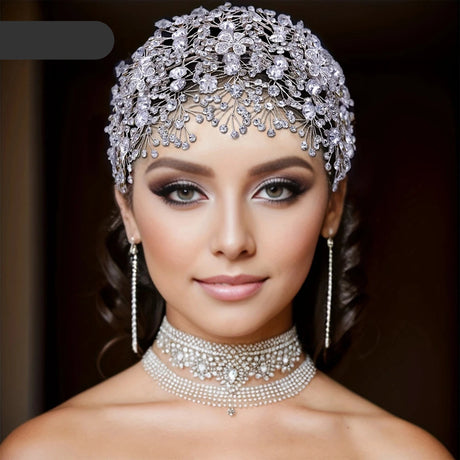 Elegant rhinestone bridal tiara and headdress for wedding hair accessories