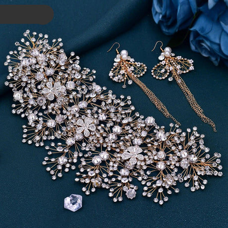 Elegant rhinestone bridal tiara and headdress for wedding hair accessories