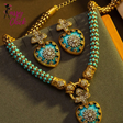 Rhinestone Vintage Inlaid Flower Blue Heart-Shaped Jewelry Set Sassy Chick Logo