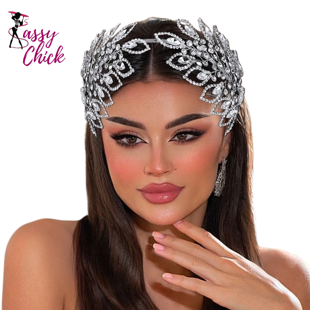 Rhinestone Wedding Handmade Women Bridal Headpieces Sassy Chick Logo