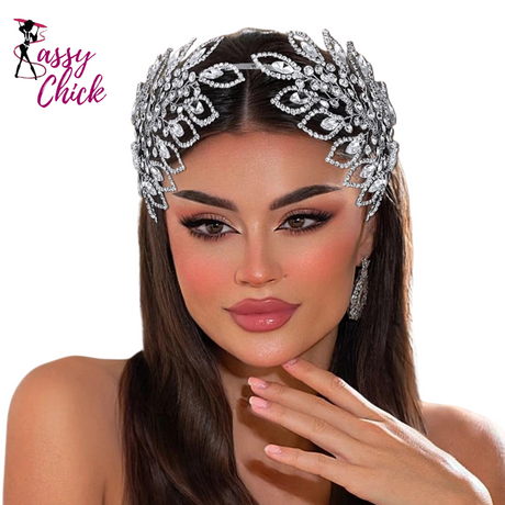 Rhinestone Wedding Handmade Women Bridal Headpieces Sassy Chick Logo