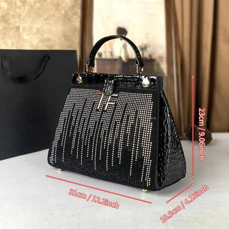 Size of Rhinestones Large Capacity Socialite Crossbody Bag