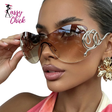 Rimless One-piece Snake Fashion Women Sunglasses Sassy Chick Logo
