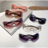 Collection of Rimless One-piece Snake Fashion Women Sunglasses