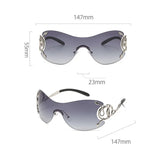 Size of Rimless One-piece Snake Fashion Women Sunglasses