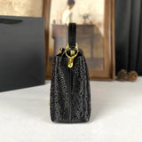 Side view of Rivet Water Diamond Style Handbag