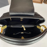 Compartment Rivet Water Diamond Style Handbag