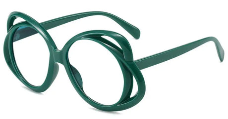 rose flower oversized reading glasses green
