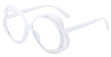 rose flower oversized reading glasses white