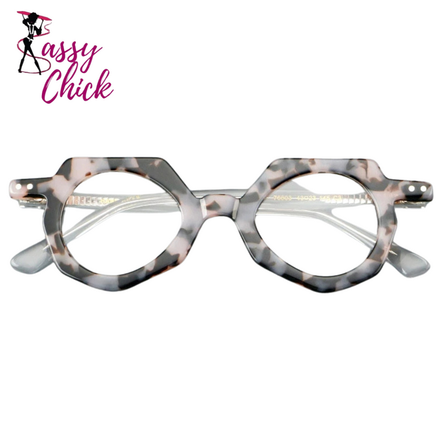 Round Acetate Small Size Rivet Eyewear Sassy Chick Logo