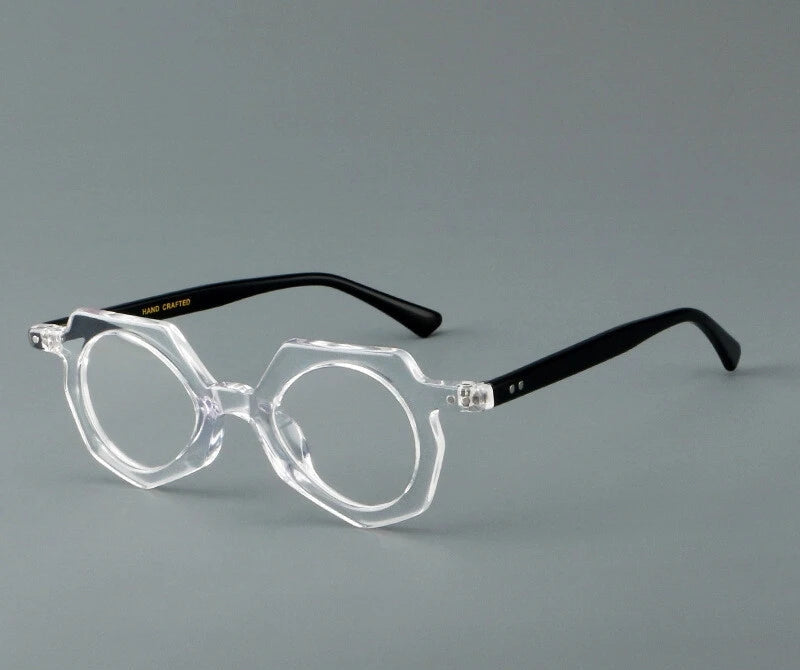 Round Acetate Small Size Rivet Eyewear transparent
