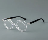 Round Acetate Small Size Rivet Eyewear transparent