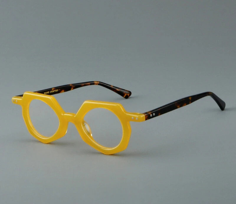 Round Acetate Small Size Rivet Eyewear yellow