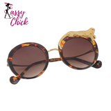 Round Crystal Sunglasses Sassy Chick Logo