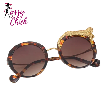 Round Crystal Sunglasses Sassy Chick Logo