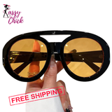 Round Goggle Gradient Sun Glasses Sassy Chick Logo