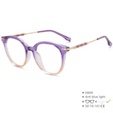 Round Metal Anti Blue Light Computer Eyewear purple