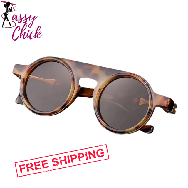 Round Punk Sunglasses Sassy Chick Logo