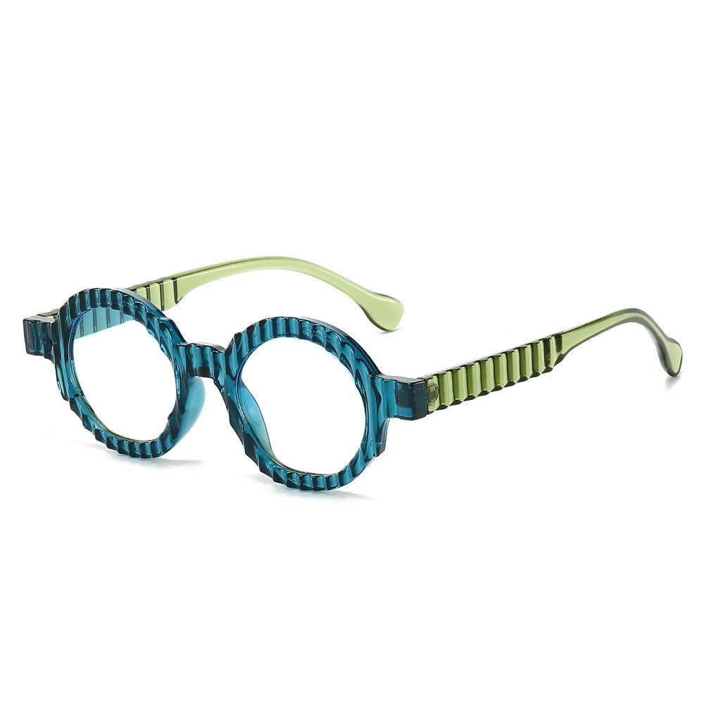 Round Retro Casual Reading Presbyopia Eyeglasses green blue