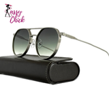 Round Steampunk Heavy Metal Sunglasses Sassy Chick Logo