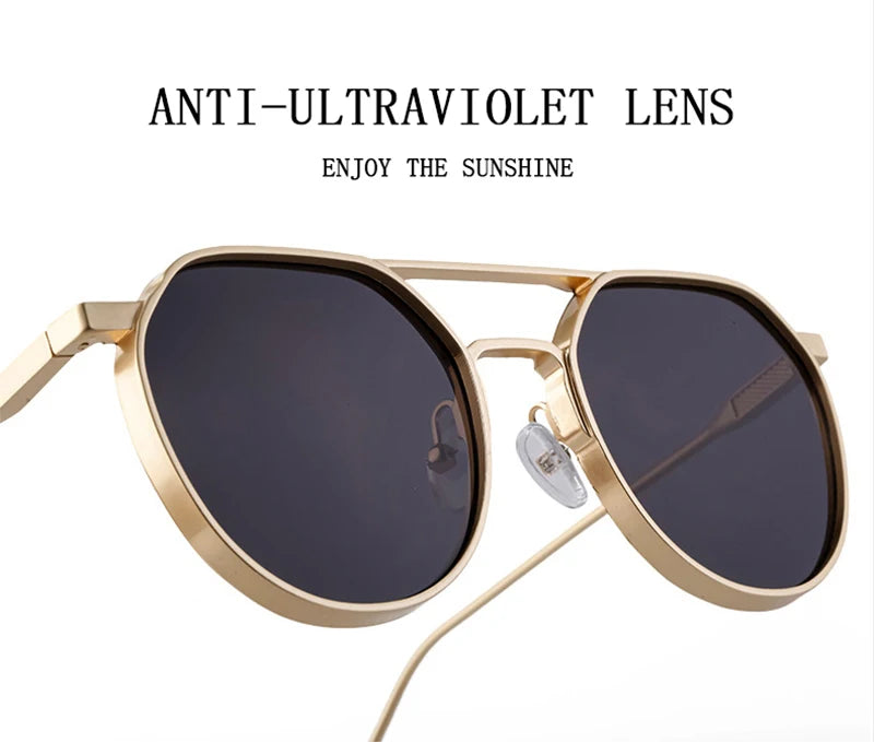 Round Steampunk Heavy Metal Sunglasses