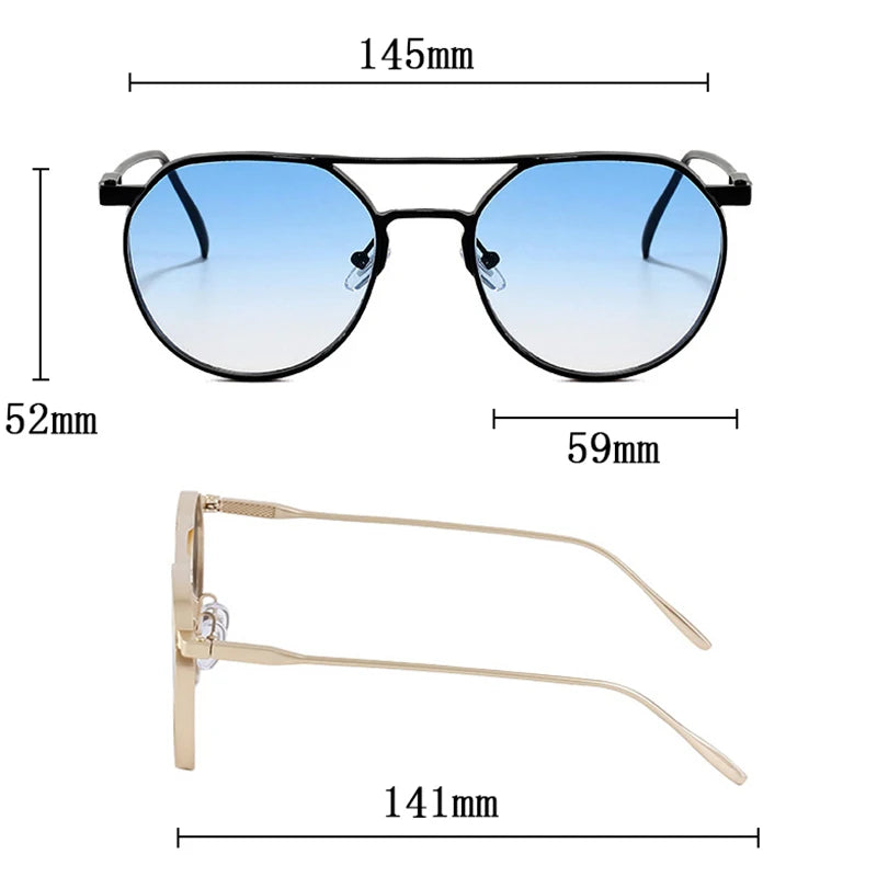 Size of Round Steampunk Heavy Metal Sunglasses