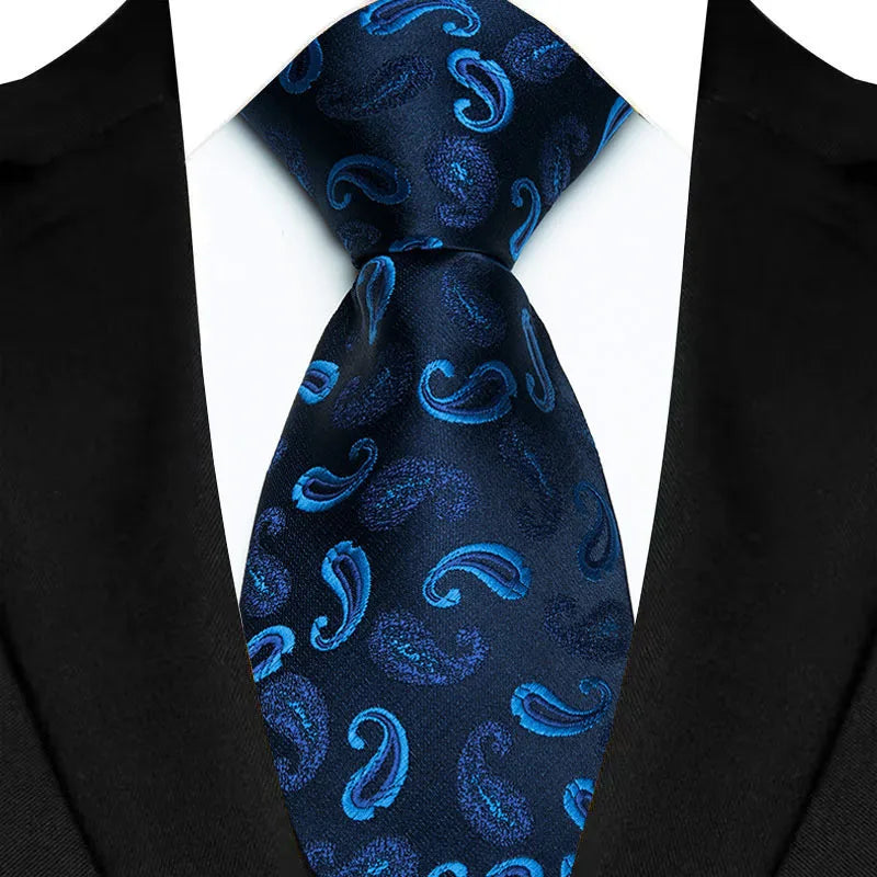 Royal Blue Color Paisley 8cm Jacquard Luxury Necktie
