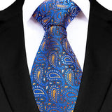 Royal Blue Color Paisley 8cm Jacquard Luxury Necktie