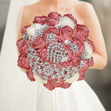 Pink Royal Bridal Rhinestone Handmade Bouquet