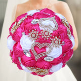 Pink Royal Bridal Rhinestone Handmade Bouquet