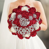 Red Royal Bridal Rhinestone Handmade Bouquet
