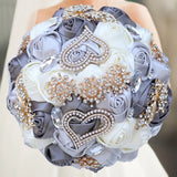 Gray Royal Bridal Rhinestone Handmade Bouquet