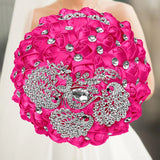Pink Royal Bridal Rhinestone Handmade Bouquet