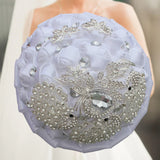 White Royal Bridal Rhinestone Handmade Bouquet