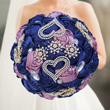 Blue Royal Bridal Rhinestone Handmade Bouquet
