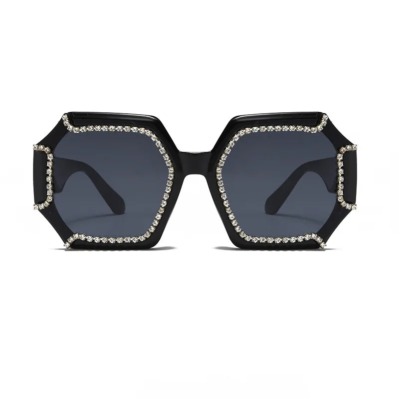 Rhinestone Oversized Square Sunglasses