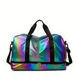 Lightweight Nylon Large Holographic Duffel Bag