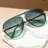 Fashion Alloy Gradient UV400 Pilot Sunglasses
