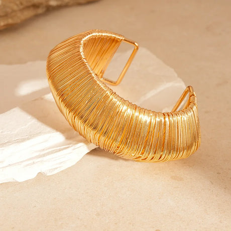 Punk Stainless Metal Geometric Cuff Bracelets Bangles