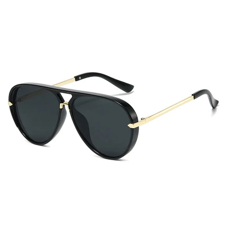 Black Fashion Alloy Gradient UV400 Pilot Sunglasses