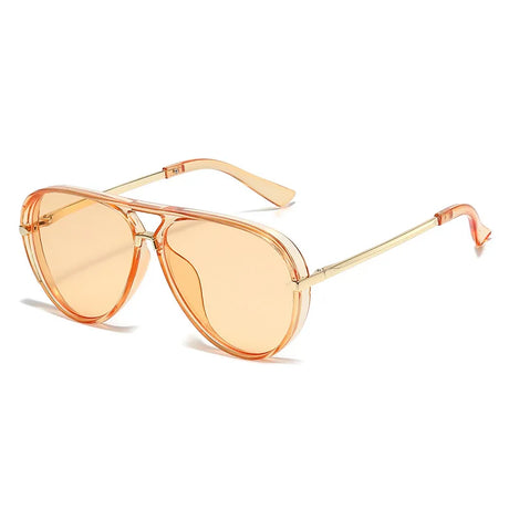 Gold Fashion Alloy Gradient UV400 Pilot Sunglasses