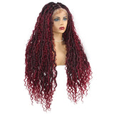 Synthetic Wine Red Braided Wig