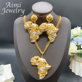 African Map Dubai 18K Gold Plated Jewelry Set