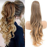 Ombre Blonde Weave Ponytail Clip In Hair Extension Synthetic Wig