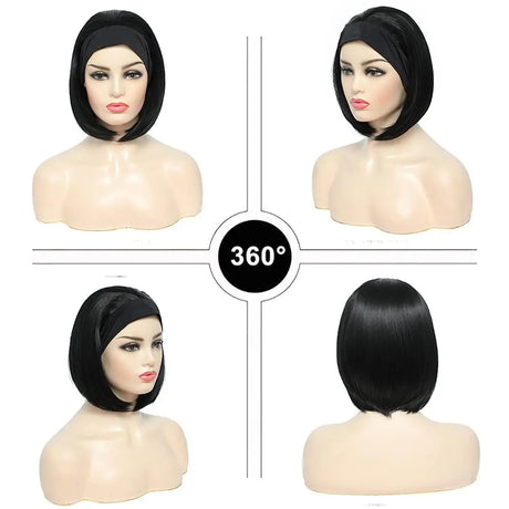 Short Bob Headband Synthetic Hair Wig