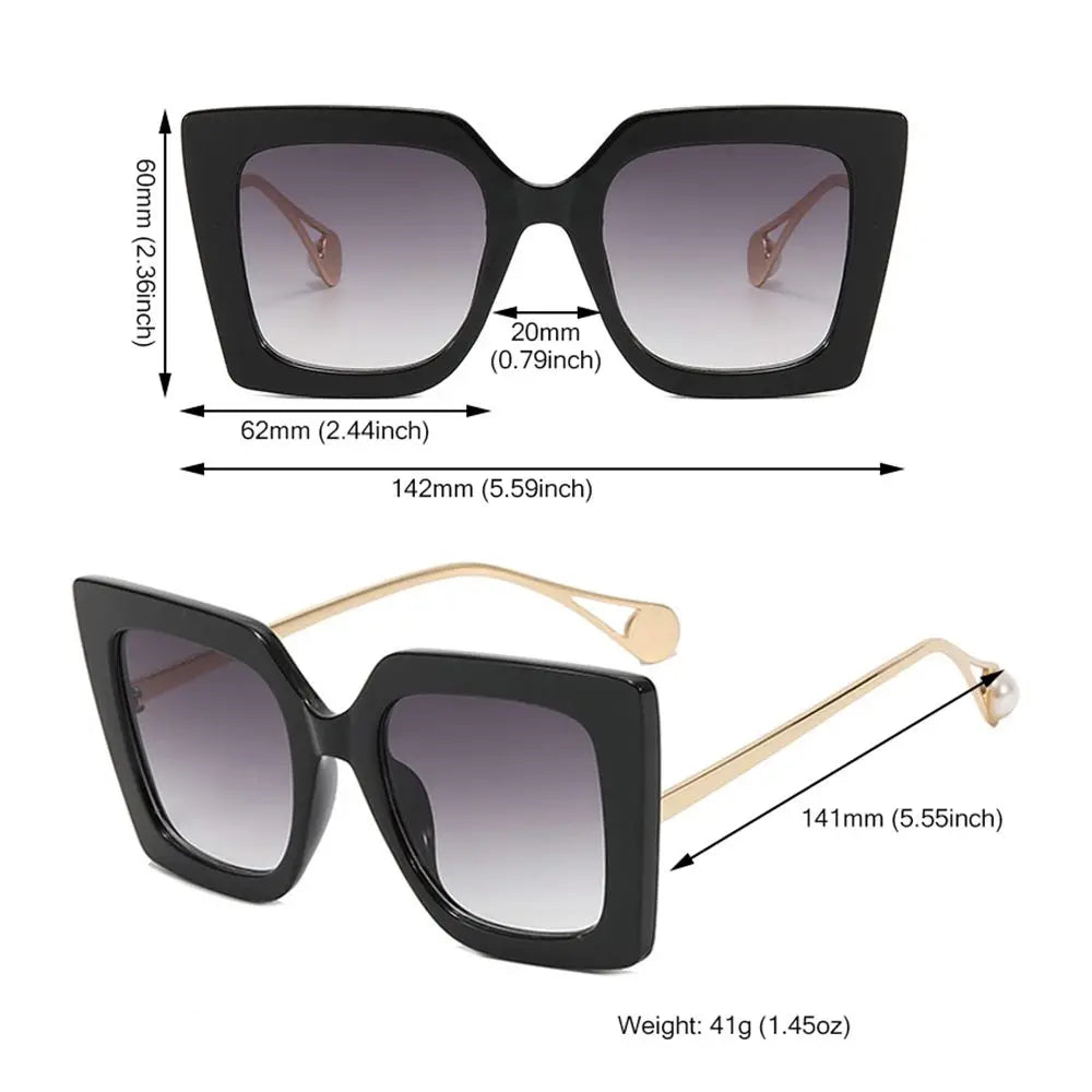 Square Frame Anti Blue Light Oversized Sunglasses